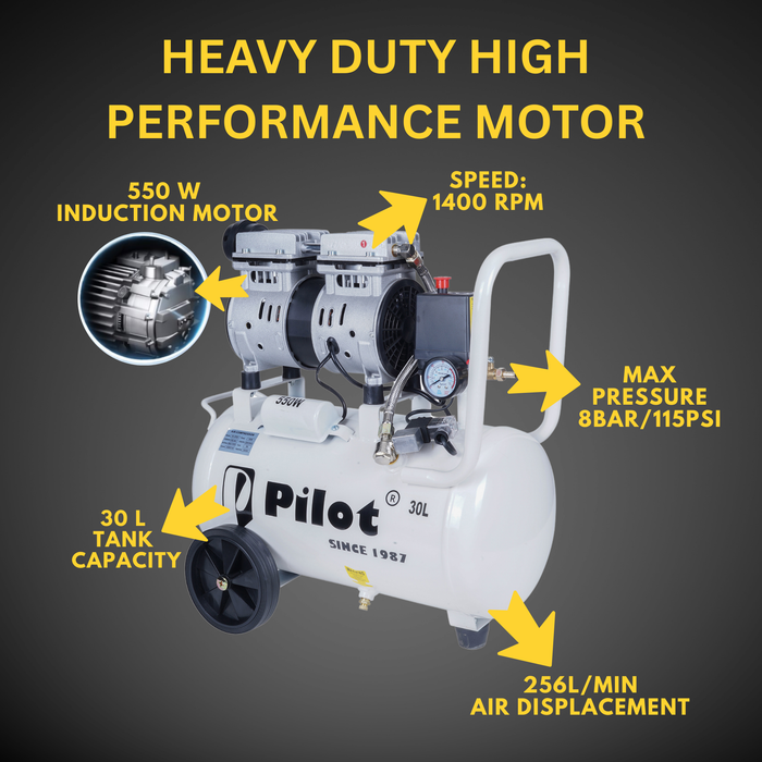 Oil-Free Silent Air Compressor 30L 550W | PL-OF30