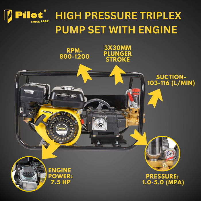 HTP Petrol Engine 7.5HP Sprayer 30No Pump Set