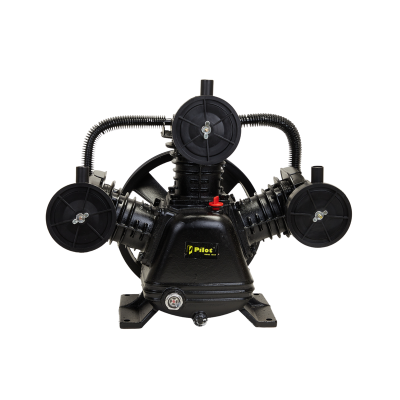 Pilot Tools 3065 Air Compressor Head 4HP | Oil Lubricated Triple Cylinder Pump | 360 L/min Air Delivery | 8 Bar (115 PSI) | Heavy Duty Compressor Head for Pneumatic Tools & Industrial Applications