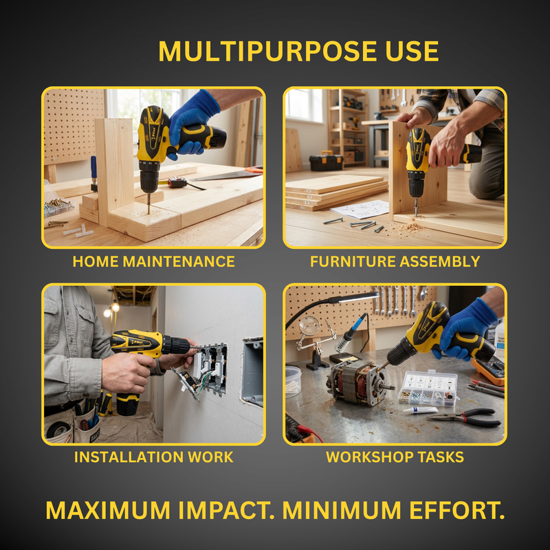 Pilot 12V Cordless Drill Machine Kit – 24 Pcs Tool Set, Copper Motor, 18Nm Torque, 1.3Ah Battery, Portable Screwdriver Drillx for Home & DIY Use