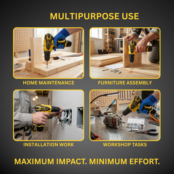 Pilot 12V Cordless Drill Machine Kit – 24 Pcs Tool Set, Copper Motor, 18Nm Torque, 1.3Ah Battery, Portable Screwdriver Drillx for Home & DIY Use