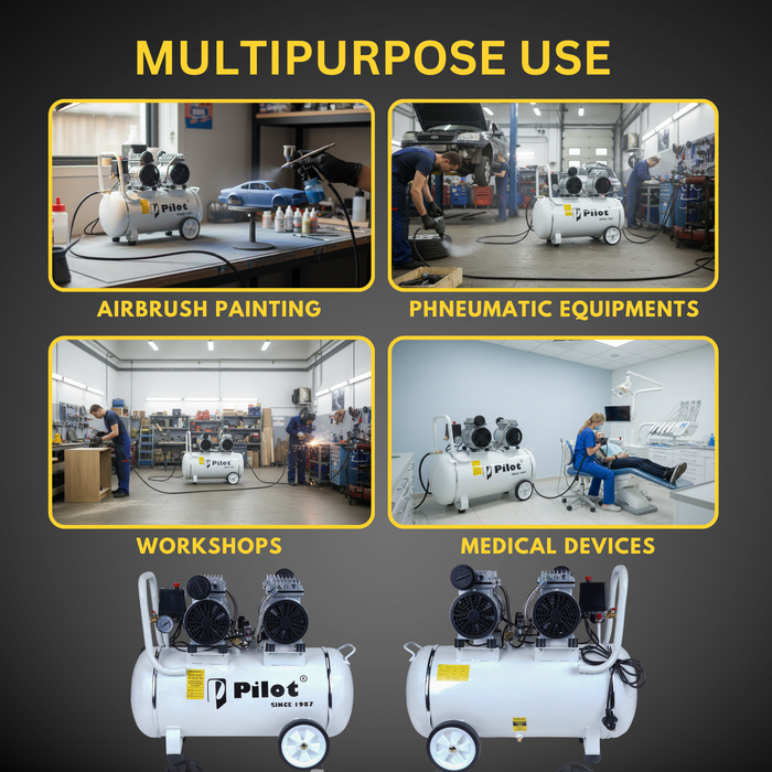 Oil-Free Silent Air Compressor 60L 1100W (550WX2) | PL-OF5502