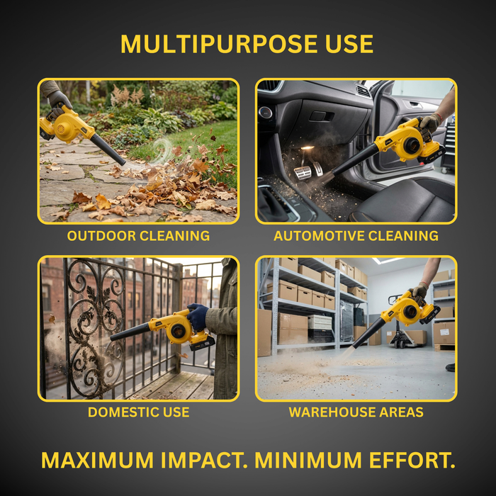 Pilot 21V Cordless Blower | 11000 RPM High-Speed Airflow | 2.3 m³/min | 2.0Ah Battery | Lightweight Electric Air Blower for Home, Car & Workshop Cleaning