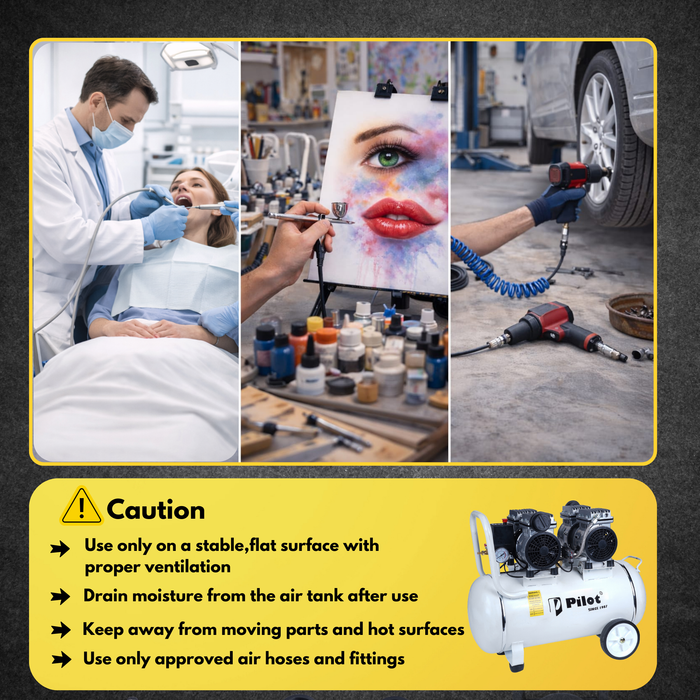 Oil-Free Silent Air Compressor 60L 1100W (550WX2) | PL-OF5502