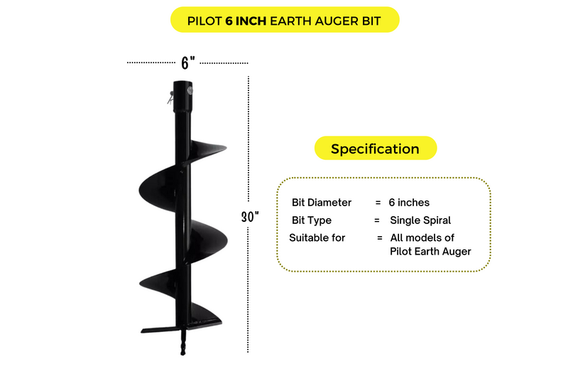 Earth Auger Drill Bit 6Inch