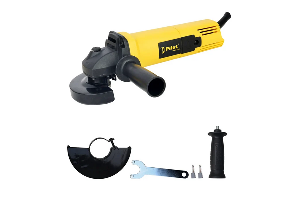 Pilot Angle Grinder 4 Inch 900W Copper Motor | 100MM Disc | 11000 RPM High-Speed Grinder | Heavy Duty Electric Cutting, Grinding & Polishing Machine for Metal, Steel & Construction Work