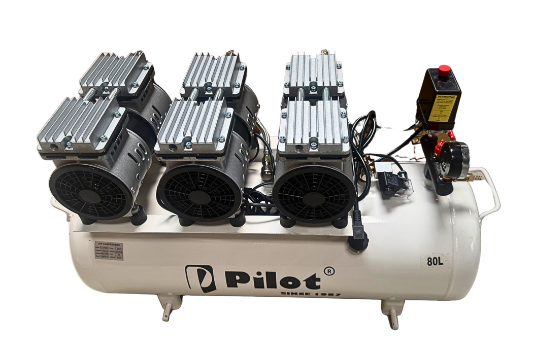 Oil-Free Silent Air Compressor 80L 2250W (750WX3) | PL-OF5503