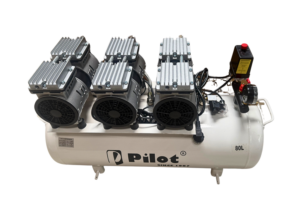 Oil-Free Silent Air Compressor 80L 2250W (750WX3) | PL-OF5503