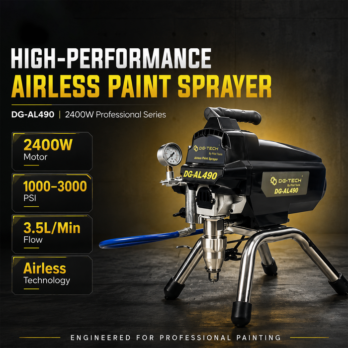 DG-Tech Airless Paint Sprayer 490 | 2400W High Power Motor | 1000–3000 PSI | 3.5L/Min Flow Rate | Heavy Duty Professional Paint Sprayer for Wall, Industrial & Commercial Painting