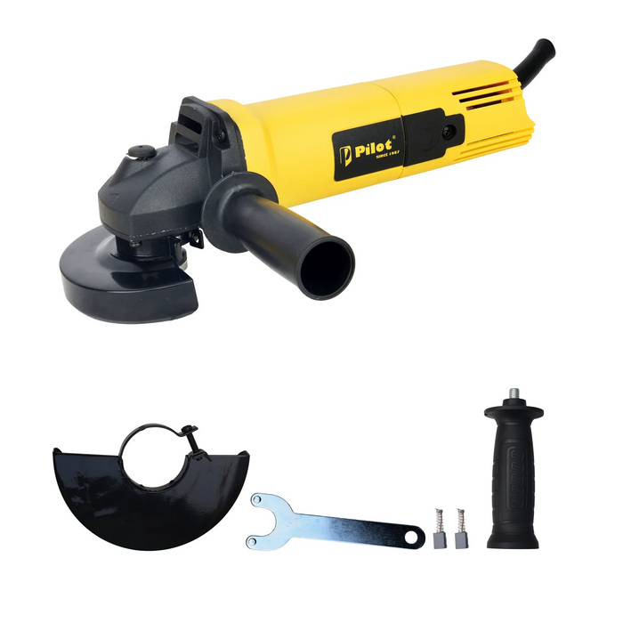 Pilot Angle Grinder 4 Inch 900W Copper Motor | 100MM Disc | 11000 RPM High-Speed Grinder | Heavy Duty Electric Cutting, Grinding & Polishing Machine for Metal, Steel & Construction Work