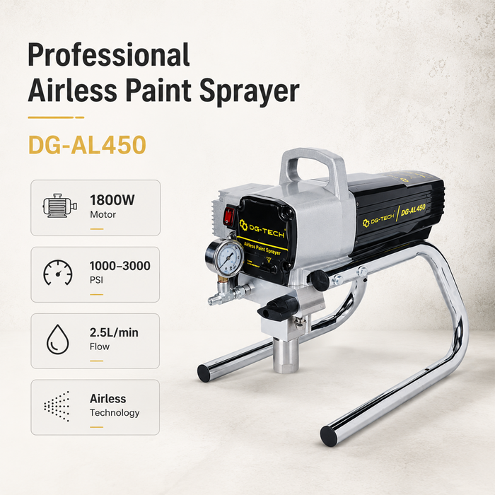 Pilot Airless Paint Sprayer 450 | 1800W Heavy Duty High Pressure Paint Machine | 3000 PSI Electric Spray Gun with 2.5L/Min Flow Rate for Walls, Industrial Coating, Furniture & Renovation