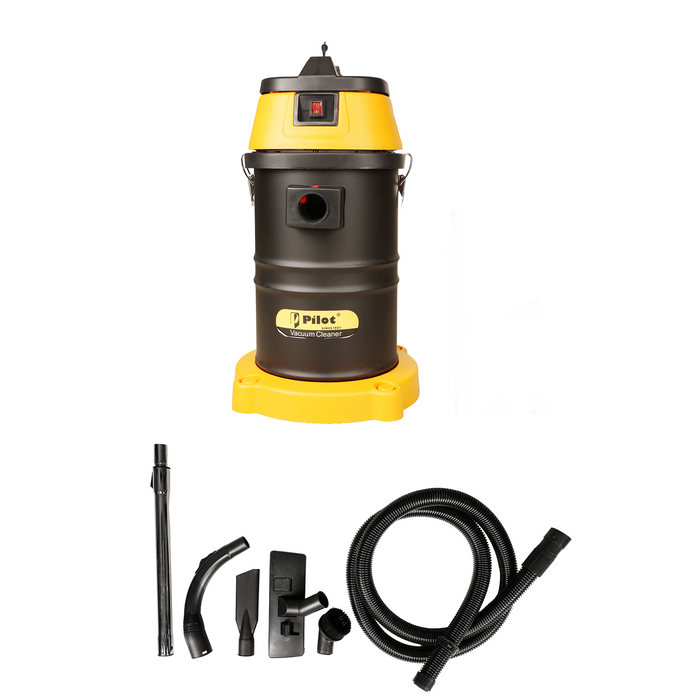 Pilot 35L Wet and Dry Vacuum Cleaner | 1500W Single Copper Motor | Stainless Steel Body | High Suction Heavy Duty Industrial Vacuum | Ideal for Home, Car, Garage & Workshop Use