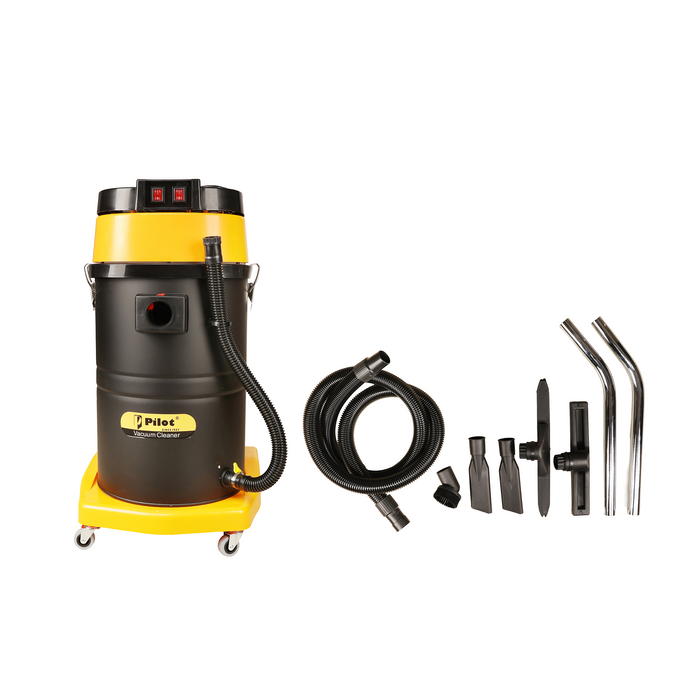 Pilot 80L Wet and Dry Vacuum Cleaner | 3000W Double Copper Motor | Stainless Steel Body | Heavy Duty Industrial Vacuum Cleaner for Home, Commercial, Workshop & Garage Use