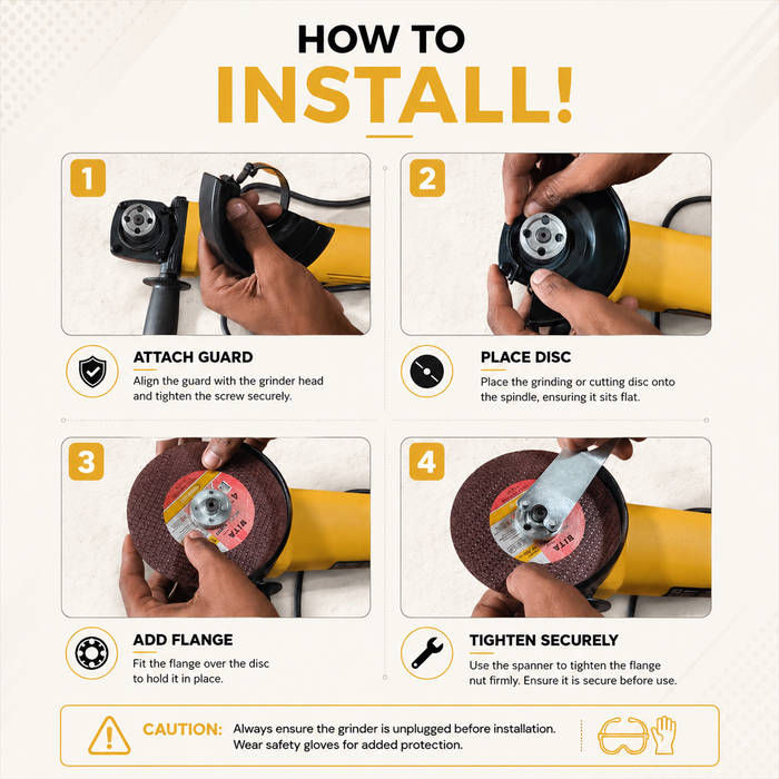 Pilot Angle Grinder 4 Inch 900W Copper Motor | 100MM Disc | 11000 RPM High-Speed Grinder | Heavy Duty Electric Cutting, Grinding & Polishing Machine for Metal, Steel & Construction Work