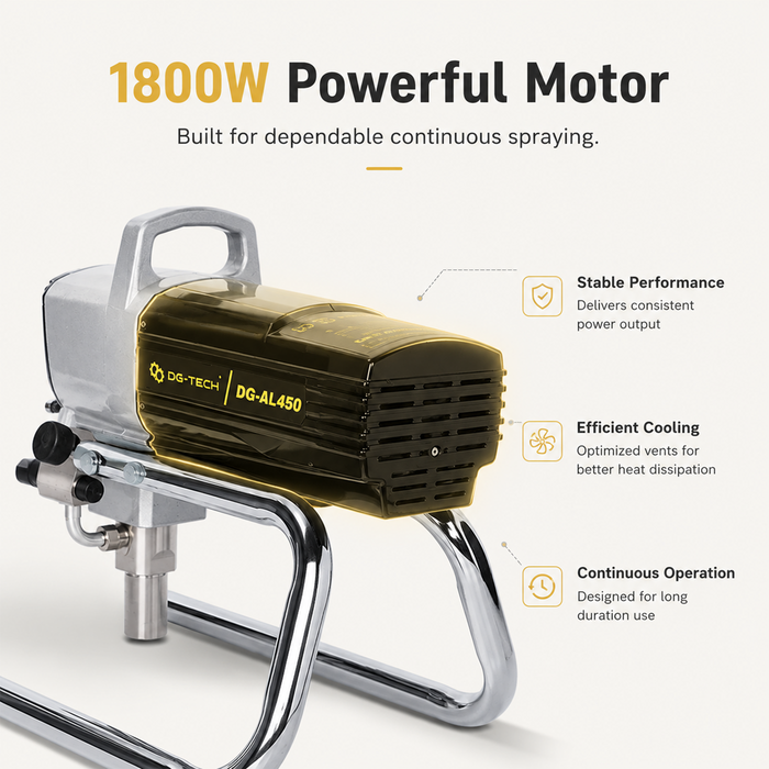 Pilot Airless Paint Sprayer 450 | 1800W Heavy Duty High Pressure Paint Machine | 3000 PSI Electric Spray Gun with 2.5L/Min Flow Rate for Walls, Industrial Coating, Furniture & Renovation