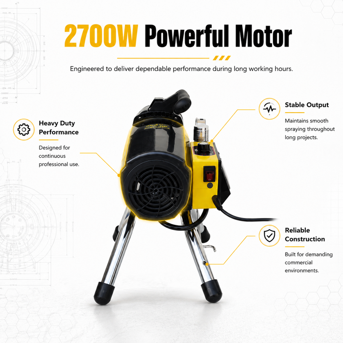 Pilot Airless Paint Sprayer 595 2700W Heavy Duty High Pressure Painting Machine | 3L/Min Industrial Spray Gun for Commercial & Professional Use