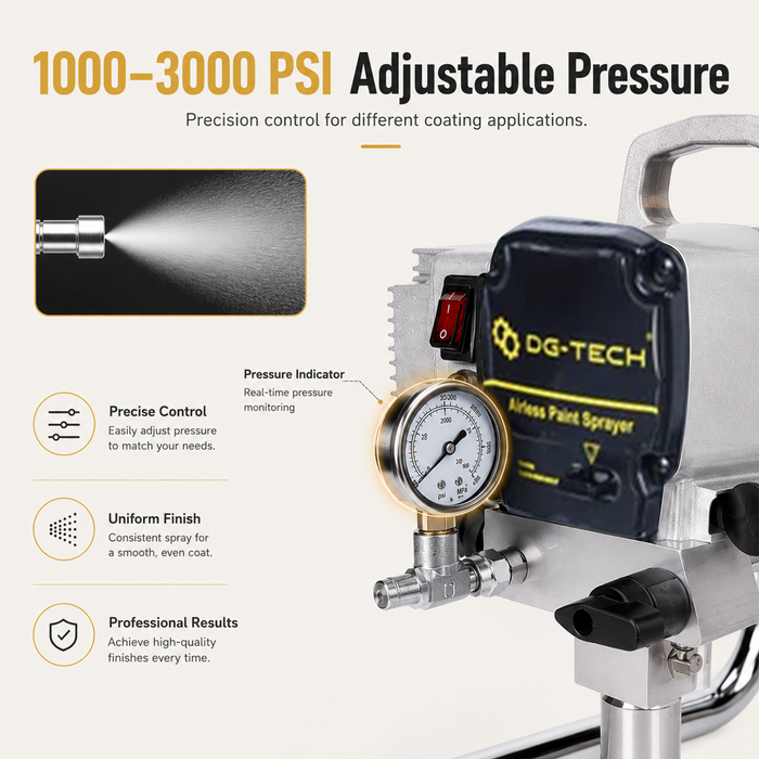 Pilot Airless Paint Sprayer 450 | 1800W Heavy Duty High Pressure Paint Machine | 3000 PSI Electric Spray Gun with 2.5L/Min Flow Rate for Walls, Industrial Coating, Furniture & Renovation