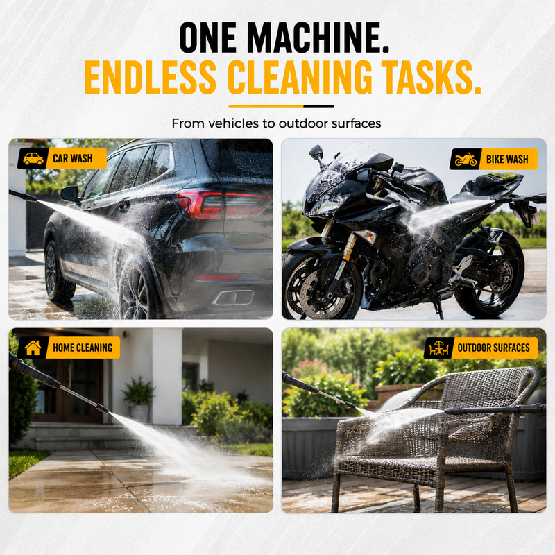 Pilot 2400W High Pressure Car Washer | 150 Bar 10L/min Water Flow | Portable Pressure Washer for Car, Bike, Home Cleaning, Patio & Garden Use | PL-PWC-02