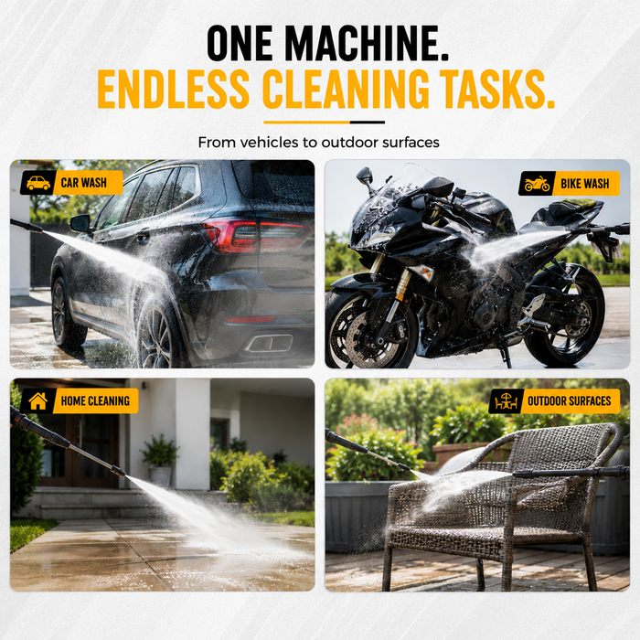 Pilot 2400W High Pressure Car Washer | 150 Bar 10L/min Water Flow | Portable Pressure Washer for Car, Bike, Home Cleaning, Patio & Garden Use | PL-PWC-02