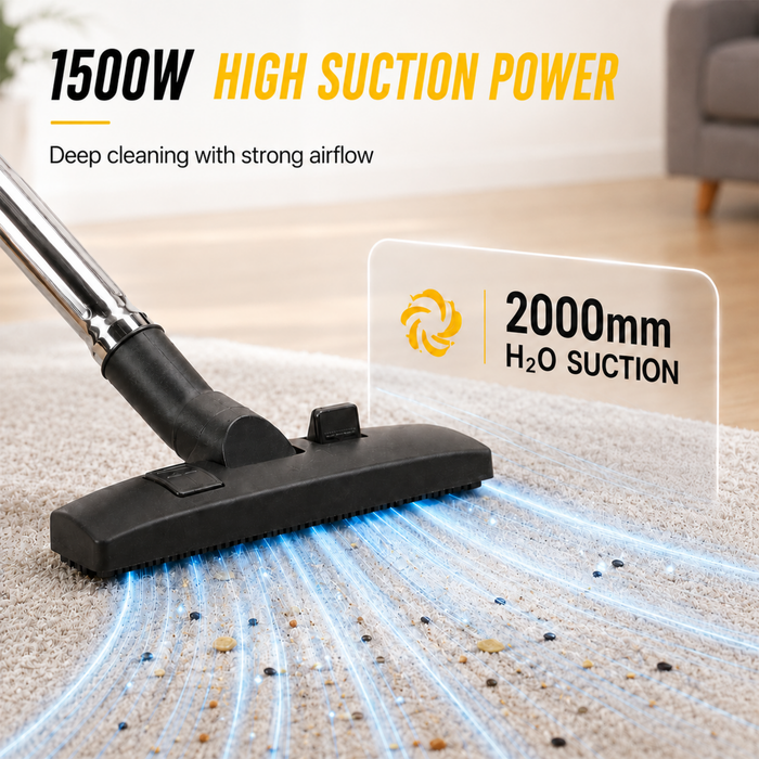Pilot 35L Wet and Dry Vacuum Cleaner | 1500W Single Copper Motor | Stainless Steel Body | High Suction Heavy Duty Industrial Vacuum | Ideal for Home, Car, Garage & Workshop Use