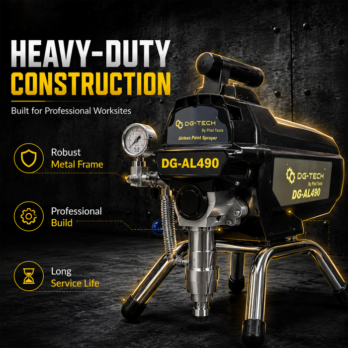 DG-Tech Airless Paint Sprayer 490 | 2400W High Power Motor | 1000–3000 PSI | 3.5L/Min Flow Rate | Heavy Duty Professional Paint Sprayer for Wall, Industrial & Commercial Painting