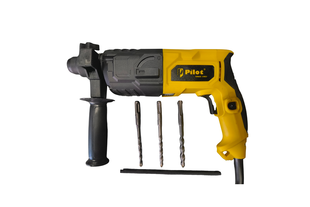 Pilot Rotary Hammer Drill 20MM 750W | SDS Plus Hammer Drill Machine | Concrete, Brick & Masonry Drilling, Chiseling & Demolition Tool for Construction & Renovation Work