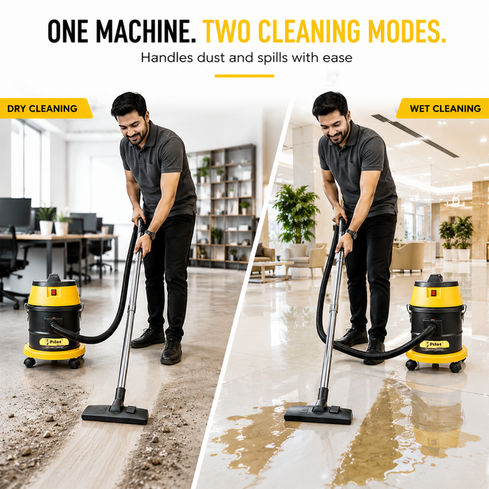 Pilot 25L Wet & Dry Vacuum Cleaner for Home & Commercial Use | 1200W Copper Motor | High Suction 2000mm H₂O | Compact & Portable |  High Strength Stainless Steel Body