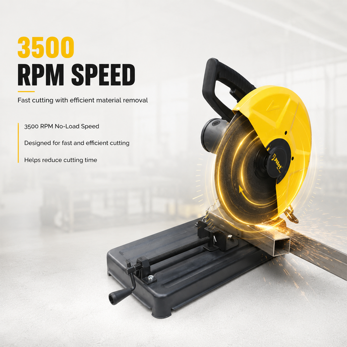 Pilot Cut Off Machine 2400W 355MM (14 Inch) | 3500 RPM Heavy Duty Metal Cutting Saw | Industrial Chop Saw for Steel Rods, Pipes, Iron & Fabrication Work