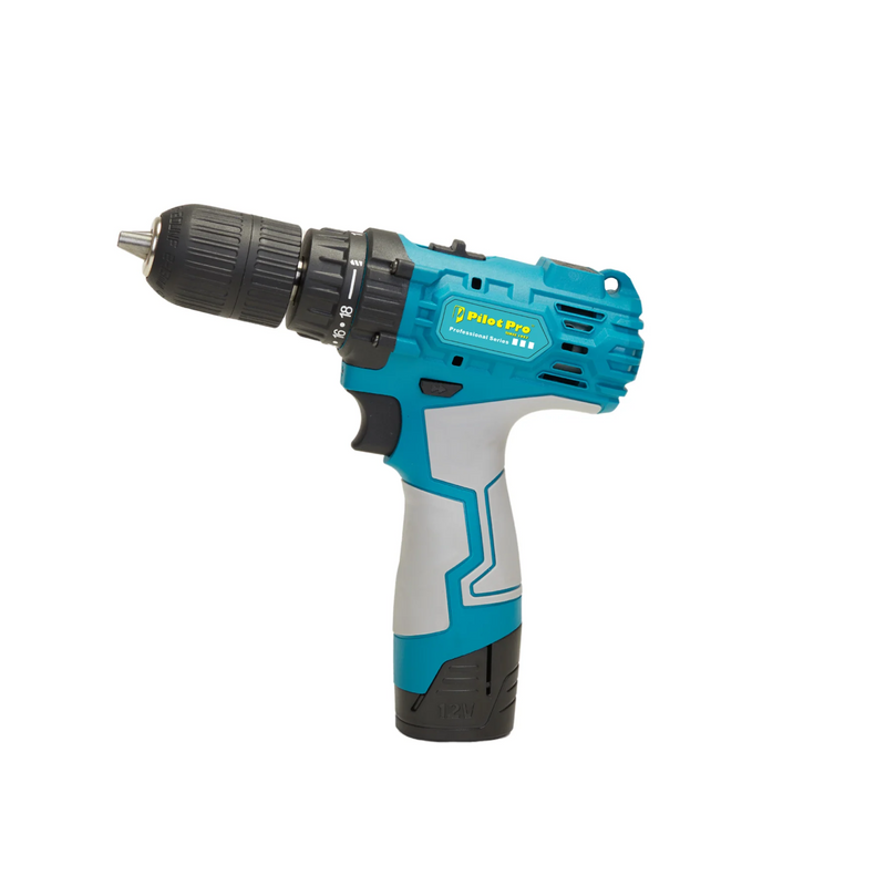 Pilot 12V Cordless Drill Machine | 18Nm Torque | 13mm Keyless Chuck | 1500mAh Rechargeable Battery | Variable Speed Drill Driver for Wood, Metal, DIY & Home Improvement