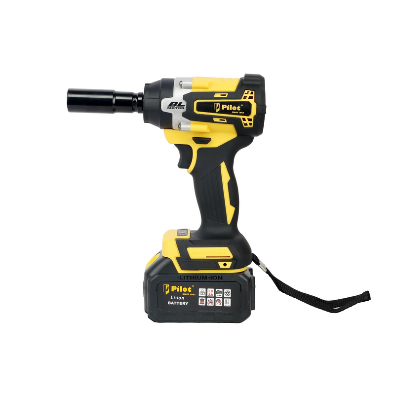 Pilot Cordless Impact Wrench 350Nm | 21V Brushless Copper Motor | 3.0Ah Rechargeable Battery | Variable Speed High Torque Power Wrench for Automotive, Construction, Industrial & Workshop Use
