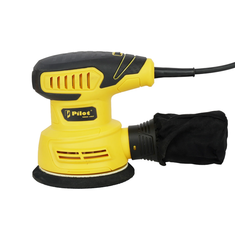 Pilot Electric Sander 350W, 12000 RPM Orbital Sander with 125 mm Sanding Pad for Woodworking, Paint Removal & DIY