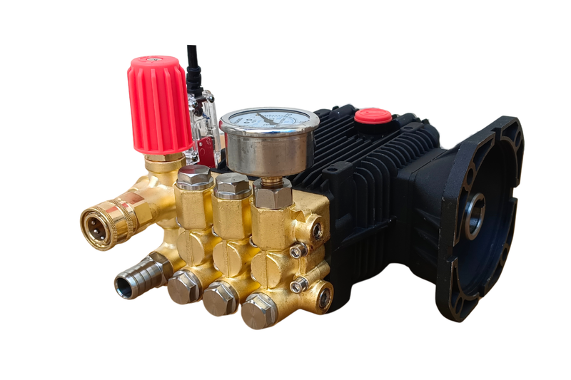 Pilot High Pressure Triplex Plunger Pump 200 Bar | 24mm Flange Mount | 3-5HP Compatible | 3-Piston Pressure Washer Pump with Repair Kit for Industrial & Commercial Cleaning