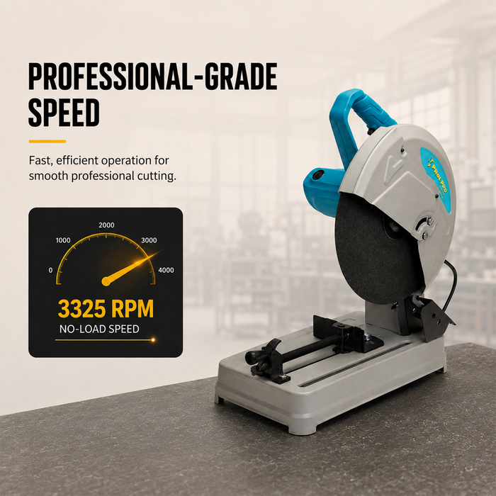 Pilot Cut Off Machine 2600W Professional | 355MM (14 Inch) Metal Cutting Saw | 3500 RPM Heavy Duty Chop Saw for Steel, Iron, Pipes, Rebar & Industrial Fabrication Work