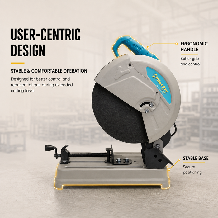 Pilot Cut Off Machine 2600W Professional | 355MM (14 Inch) Metal Cutting Saw | 3500 RPM Heavy Duty Chop Saw for Steel, Iron, Pipes, Rebar & Industrial Fabrication Work