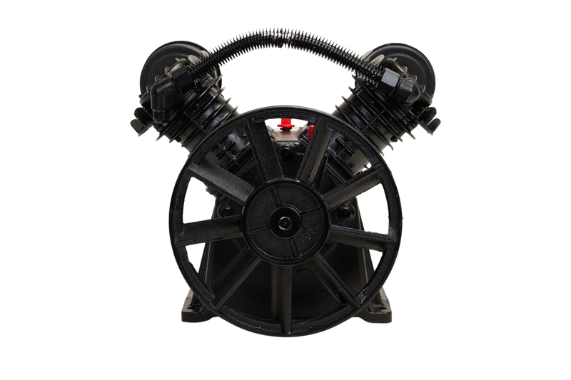 Pilot 2065 Big Heavy Duty Air Pump | 3HP Air Compressor Head | 250L/Min Air Flow | 8 Bar | Dual Cylinder Pump for Industrial & Workshop Use