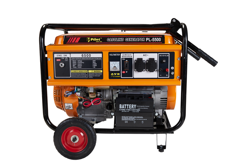 Generator 5.5KW Self Start Inbuilt Battery Wheels & Handles
