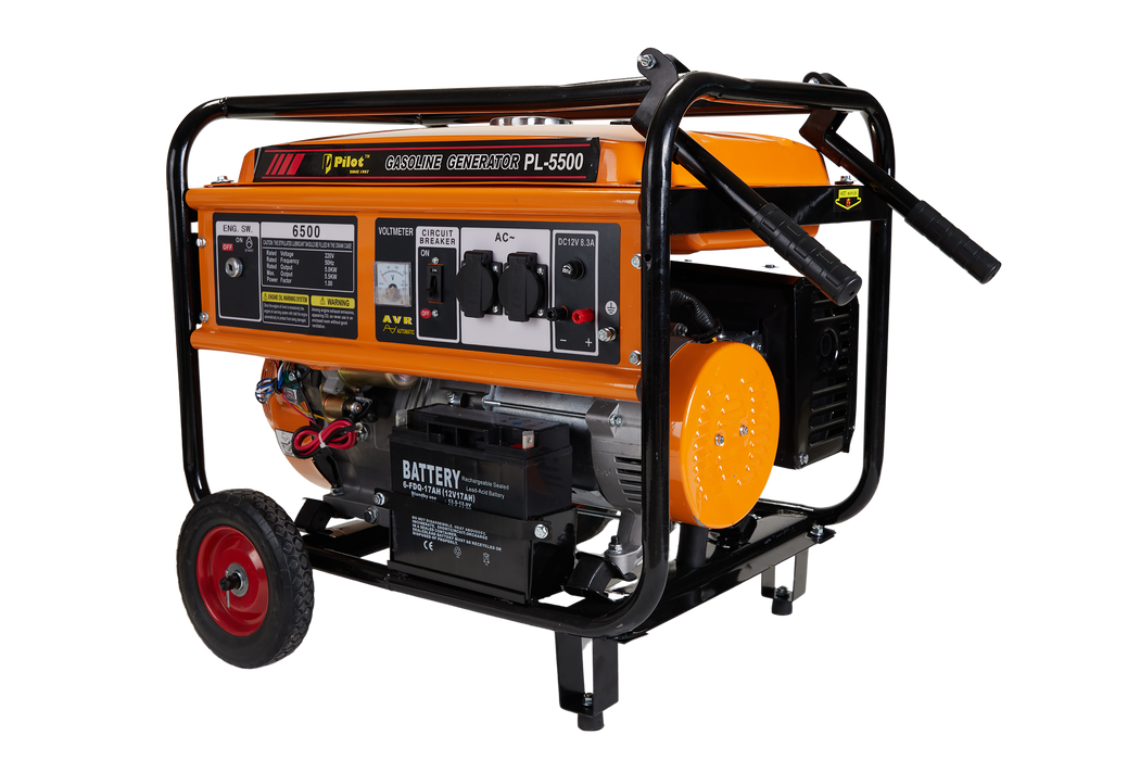 Generator 5.5KW Self Start Inbuilt Battery Wheels & Handles