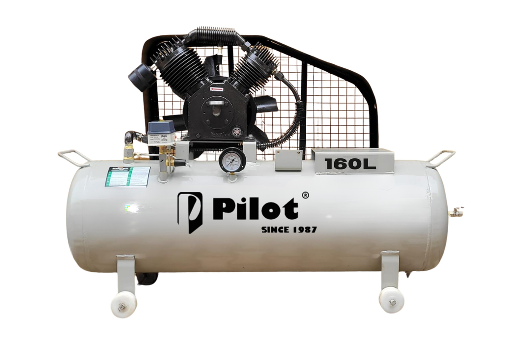 Belt Driven Air Compressor Double Cylinder 3HP 160L Without Motor